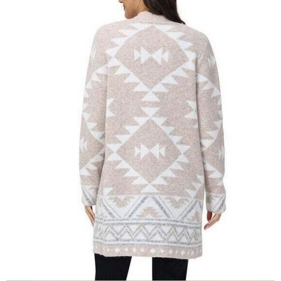 NWT Frye Patterned Cardigan Sweater Oatmeal Heather Combo (Tan) Size XS - Picture 2 of 2
